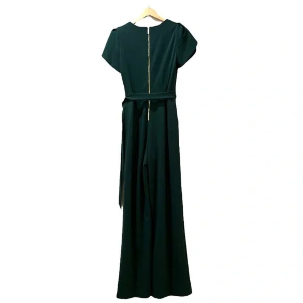 NWT Dark Green Calvin Klein Long Jumpsuit with Tulip Sleeve - Picture 5 of 7
